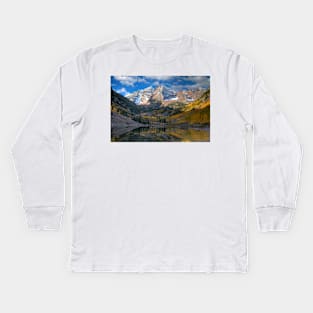 Colorado Maroon Bells in Autumn Kids Long Sleeve T-Shirt